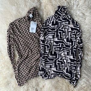 Richard Allen x H&M modal turtleneck tops - bundle of 2 - L